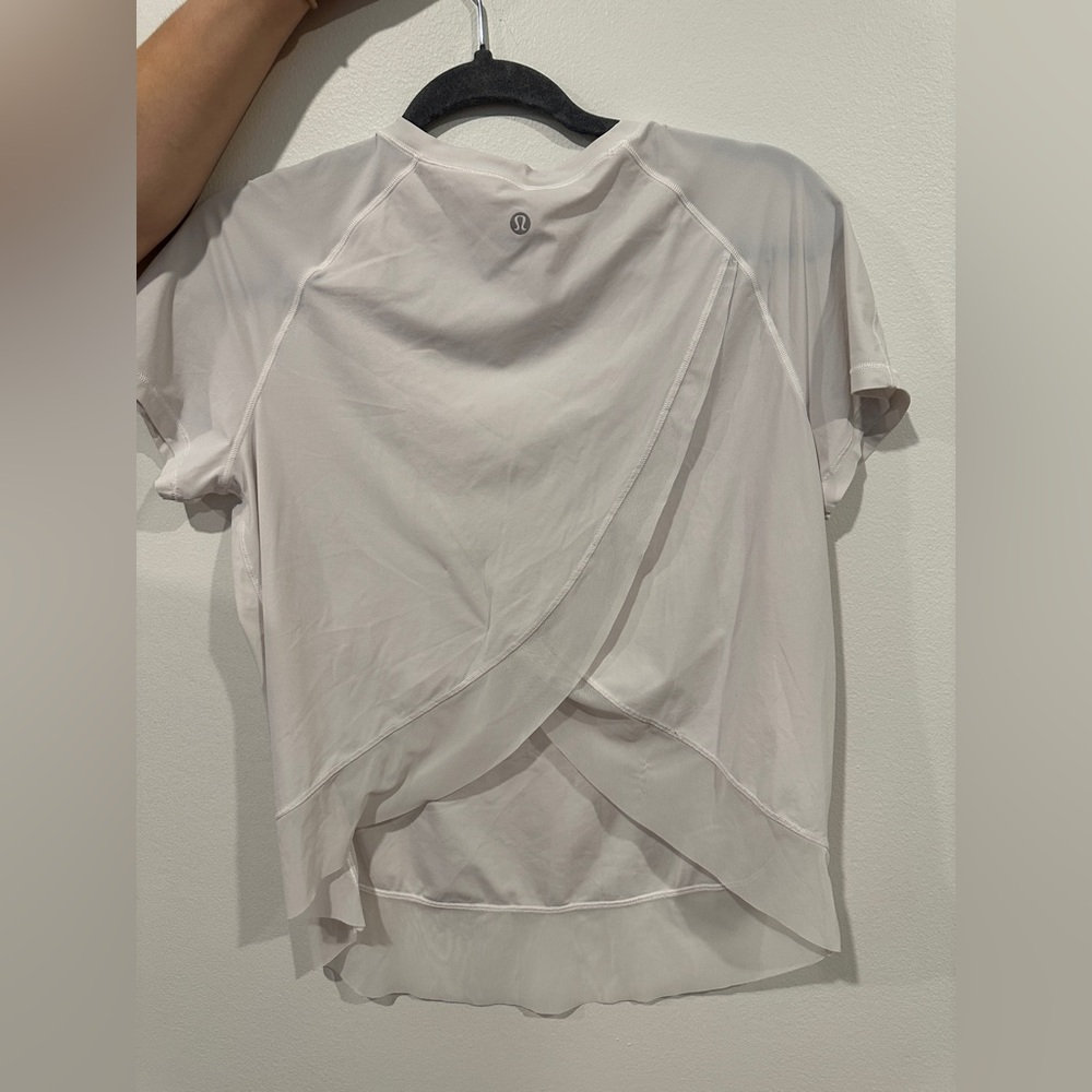 White Lululemon Top Mesh Open Back Size 4